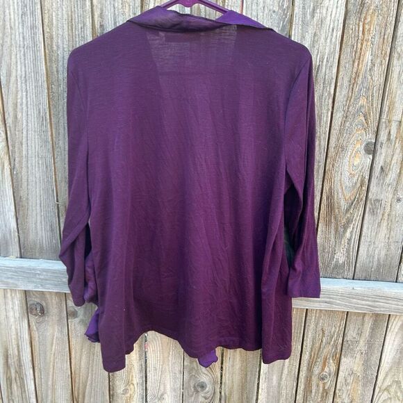 Sag Harbor open shawl top cardigan size large - Picture 9 of 10